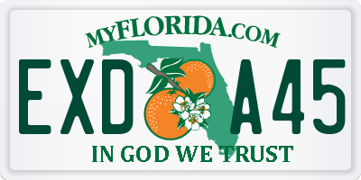 FL license plate EXDA45