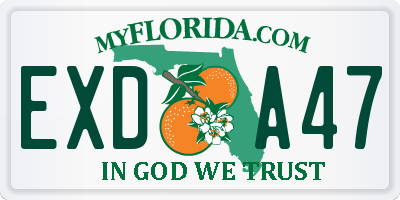 FL license plate EXDA47