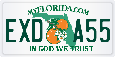 FL license plate EXDA55