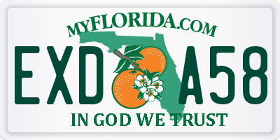 FL license plate EXDA58