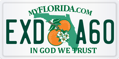 FL license plate EXDA60