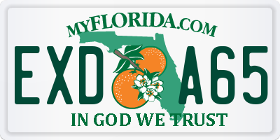 FL license plate EXDA65