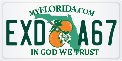 FL license plate EXDA67