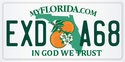 FL license plate EXDA68