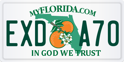 FL license plate EXDA70