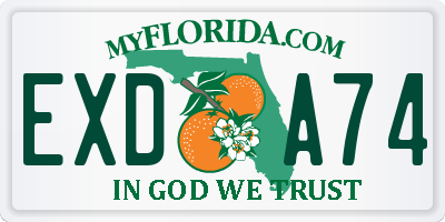 FL license plate EXDA74