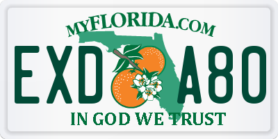FL license plate EXDA80