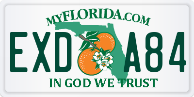 FL license plate EXDA84
