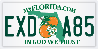 FL license plate EXDA85