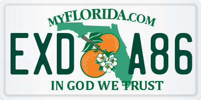 FL license plate EXDA86