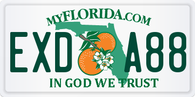 FL license plate EXDA88