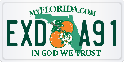 FL license plate EXDA91