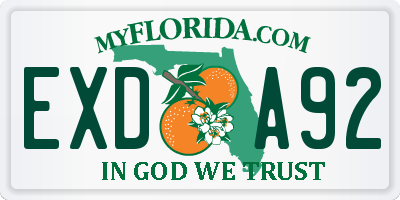FL license plate EXDA92