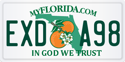 FL license plate EXDA98