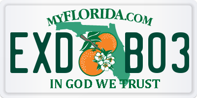 FL license plate EXDB03