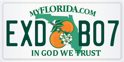 FL license plate EXDB07