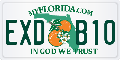 FL license plate EXDB10