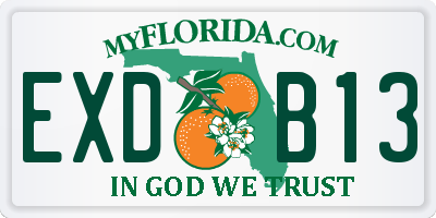 FL license plate EXDB13