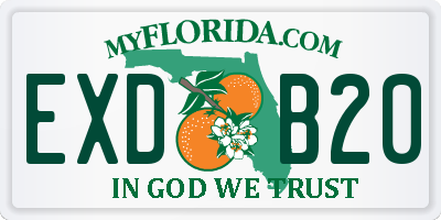 FL license plate EXDB20
