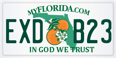 FL license plate EXDB23