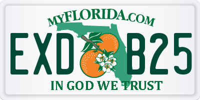 FL license plate EXDB25