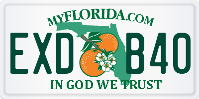 FL license plate EXDB40