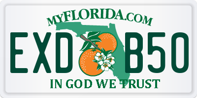 FL license plate EXDB50
