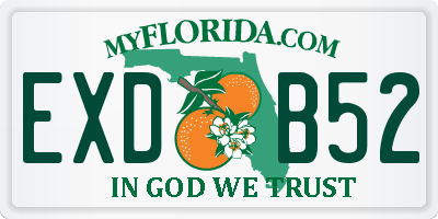 FL license plate EXDB52