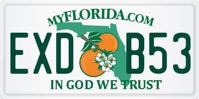 FL license plate EXDB53