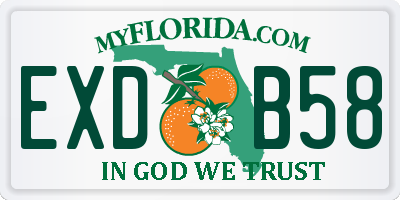 FL license plate EXDB58