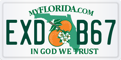 FL license plate EXDB67
