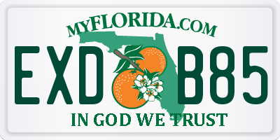 FL license plate EXDB85