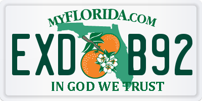FL license plate EXDB92