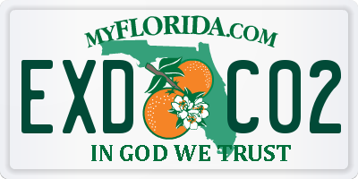 FL license plate EXDC02