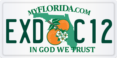 FL license plate EXDC12