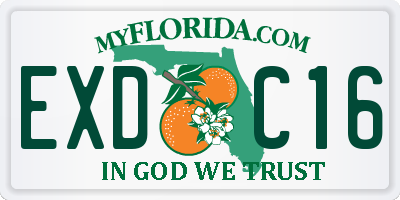 FL license plate EXDC16