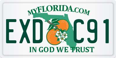 FL license plate EXDC91