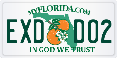 FL license plate EXDD02