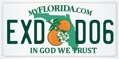 FL license plate EXDD06