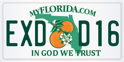 FL license plate EXDD16