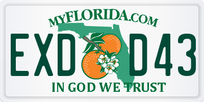 FL license plate EXDD43