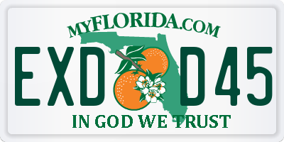 FL license plate EXDD45