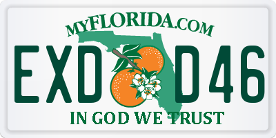 FL license plate EXDD46
