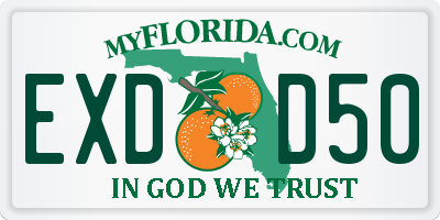 FL license plate EXDD50