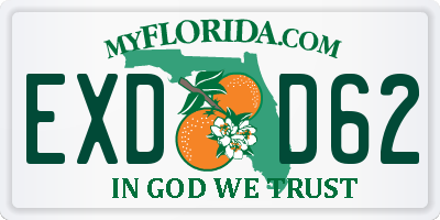 FL license plate EXDD62