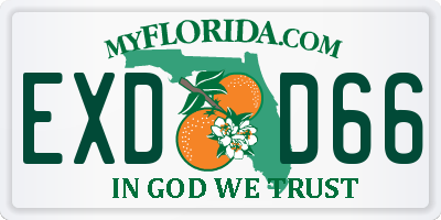 FL license plate EXDD66