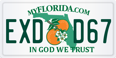 FL license plate EXDD67