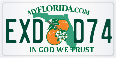 FL license plate EXDD74