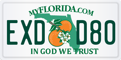 FL license plate EXDD80