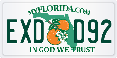 FL license plate EXDD92